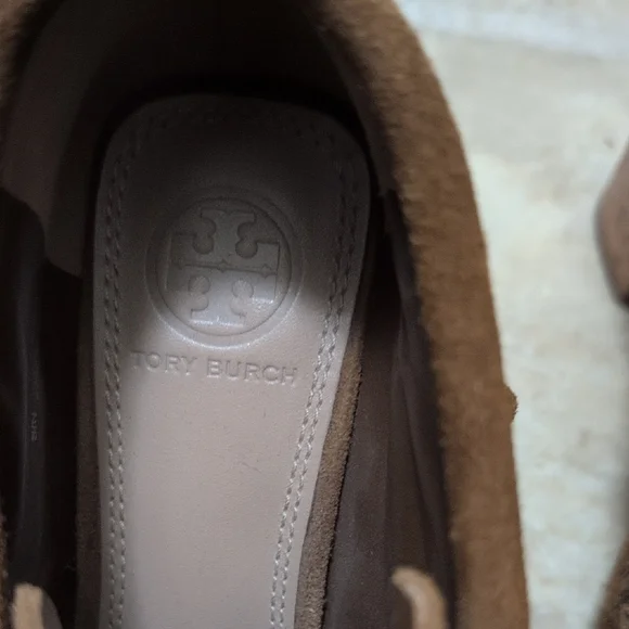 Tory Burch Huntington Fringe Embroidered Brown Suede Women's Shoes Booties - Picture 5 of 10